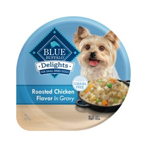 Blue Buffalo Delights Natural Adult Small Breed Wet Dog Food Cup Roasted Chicken Flavor in Hearty Gravy - 3.5oz - 1 of 4