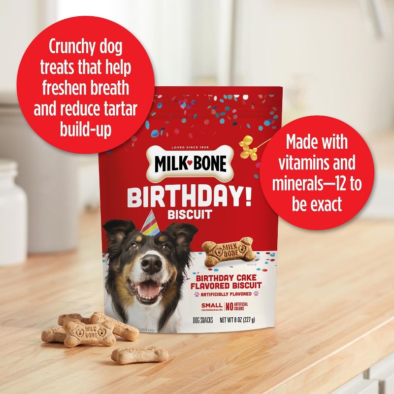 Milk-Bone Birthday Cake Biscuit Small Chewy Dog Treats - 8oz, 6 of 12