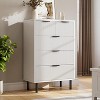 DobleePy 5-Drawer White Fluted Dresser, Modern Tall Chest with Metal Legs for Bedroom, Living Room, Home Office, Hallway - 3 of 4