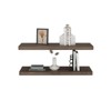 FONTOI 2PCS Wide Storage Shelf Wall Mounted, Floating Shelf, Book Shelves for Living Room Bathroom, Wall Decor, Brown, 31.5"*1.5"*9.8" - 2 of 4