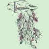 Girl's Design By Humans Llama By LouJah T-Shirt - 2 of 2
