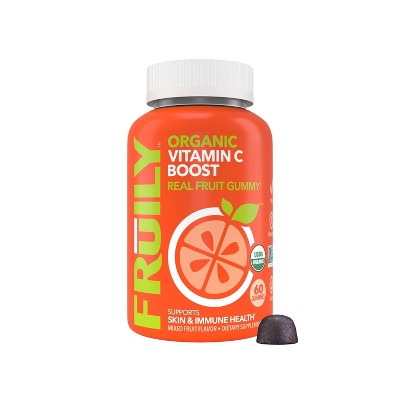 Fruily Organic Vitamin C Boost Real Fruit Gummy - 60ct