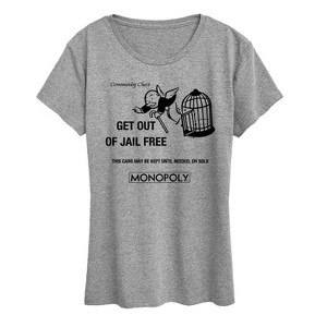 Women's - Monopoly - Get Out Of Jail Free Short Sleeve Graphic T-Shirt - 1 of 4