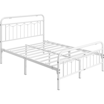 Yaheetech Metal Platform Bed Frame with Vintage Headboard and Footboard
