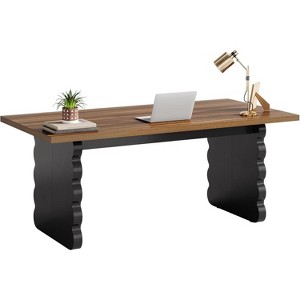Tribesigns 63-Inch Wooden Executive Desk, Modern Computer Office Desk Study Writing Table, Business Workstation for Home Office - 1 of 4