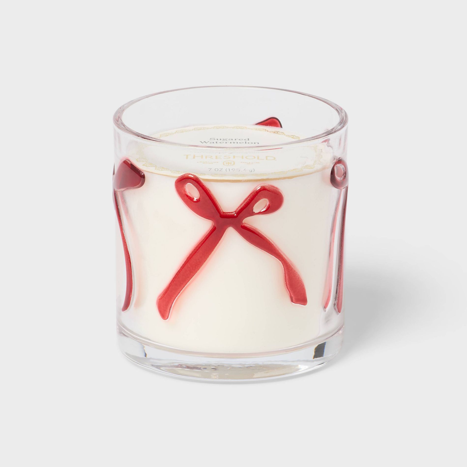 LED Embossed Bow Glass Jar Candle 7oz - Threshold™