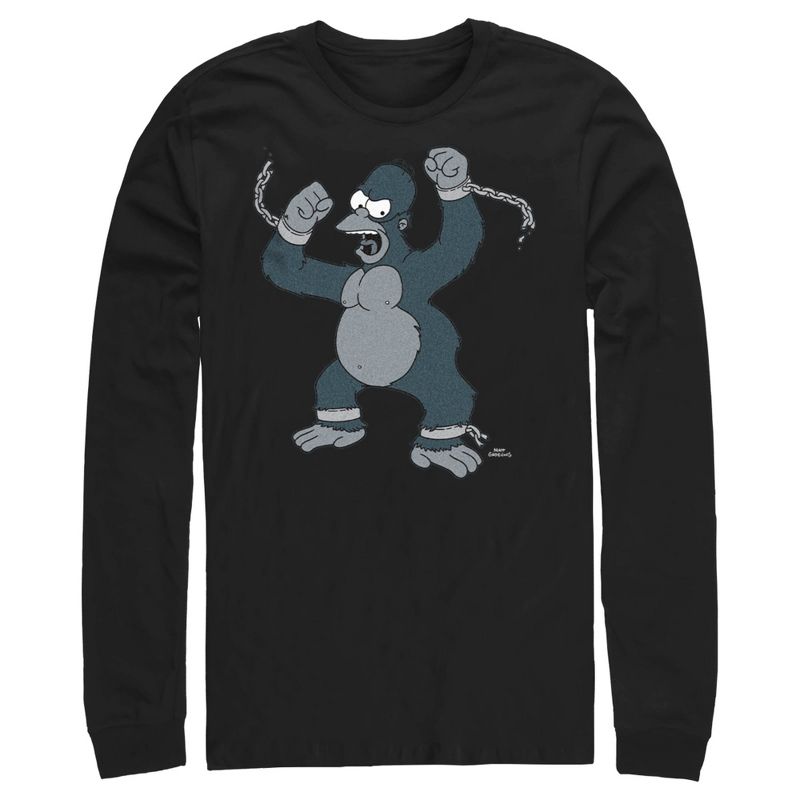 Men's The Simpsons Gorilla Homer Long Sleeve Shirt, 1 of 5