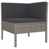 vidaXL 3 Piece Patio Lounge Set with Cushions Poly Rattan Gray - 3 of 4