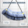 KTMBDW Hammock Chair with Cushion, Swing Chair with Hanging Hardware Kits, Bohemian Style Cotton Rope Hanging Chair for Bedroom Indoor Outdoor - 2 of 4
