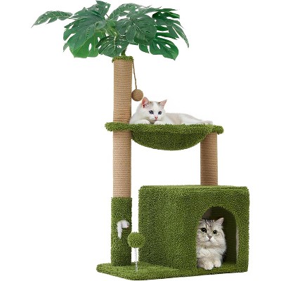 37" Cat Tree Tower for Indoor Cats Multi-Functional Comfy Cat Bed - with Sturdy Scratching Post, Cozy Hammock