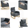 Racxily Teddy Rocking Chair, Modern Accent Chairs with High Backrest&2 Side Pocket, Solid Wood Frame for Nursery, Bedroom, Gray - 4 of 4