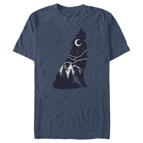 Men's Lost Gods Night Wolf Silhouette T-shirt : Target
