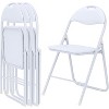 4Pcs Portable Folding Chairs with Cushion, Metal Office Chairs for Indoor & Outdoor Events, Party Dining Room, Stackable with Non-Slip Feet, White - 2 of 4