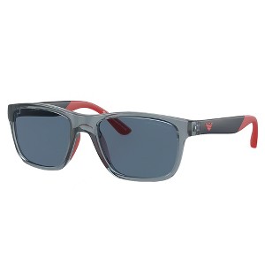 Emporio Armani KIDS EK 4002 507280 Childrens Pillow Sunglasses Shiny Blue Transparent 48mm - 1 of 3