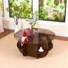 31.5" Round Dining Table, Coffee Table with Storage, Modern Farmhouse Center Table with Tempered Glass Top & Wooden MDF Frame for Living Room - 2 of 4