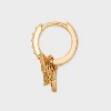 14k Gold Plated Brass Cubic Zirconia Pave Butterfly with Pave Huggie Hoop Earrings - A New Day™ Gold - image 3 of 3