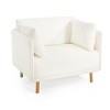 CAVINAS 39" Modern Upholstered Accent Chair with Soft Cushions, Sleek Armrest Design and Sturdy Wooden Legs, for Living Room, Bedroom - 3 of 4
