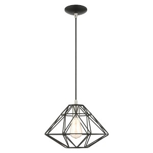 Livex Lighting Geometric Shade 1 - Light Pendant in  Black - 1 of 2