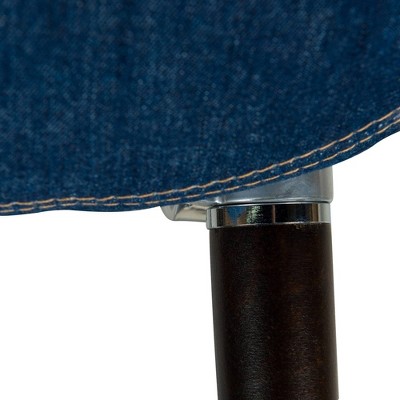 Milburn Barrel Accent Chair in Denim Blue with Beech Wood Legs