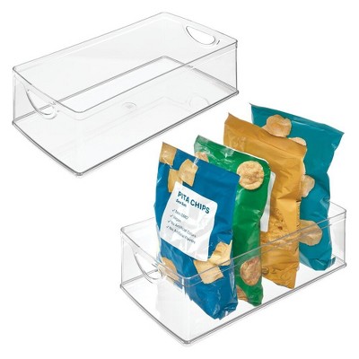 iDesign Plastic Kitchen Cabinet Storage Bins with Handles - Set of 2 - Clear - Made in USA