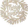 Northlight 8" Natural "Merry Christmas" Wooden Wreath Ornament - 4 of 4