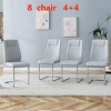 Set of 8 Faux Leather Dining Chairs with High Back and Chrome Legs,Modern Upholstered Chairs for Living Room-The Pop Home - 3 of 4