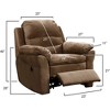 Electric Recliner Chair with USB Port and Gentle Lumbar Massage, Tawny Brown, Ideal for Living Rooms, Home Theaters, or Bedrooms - 3 of 4