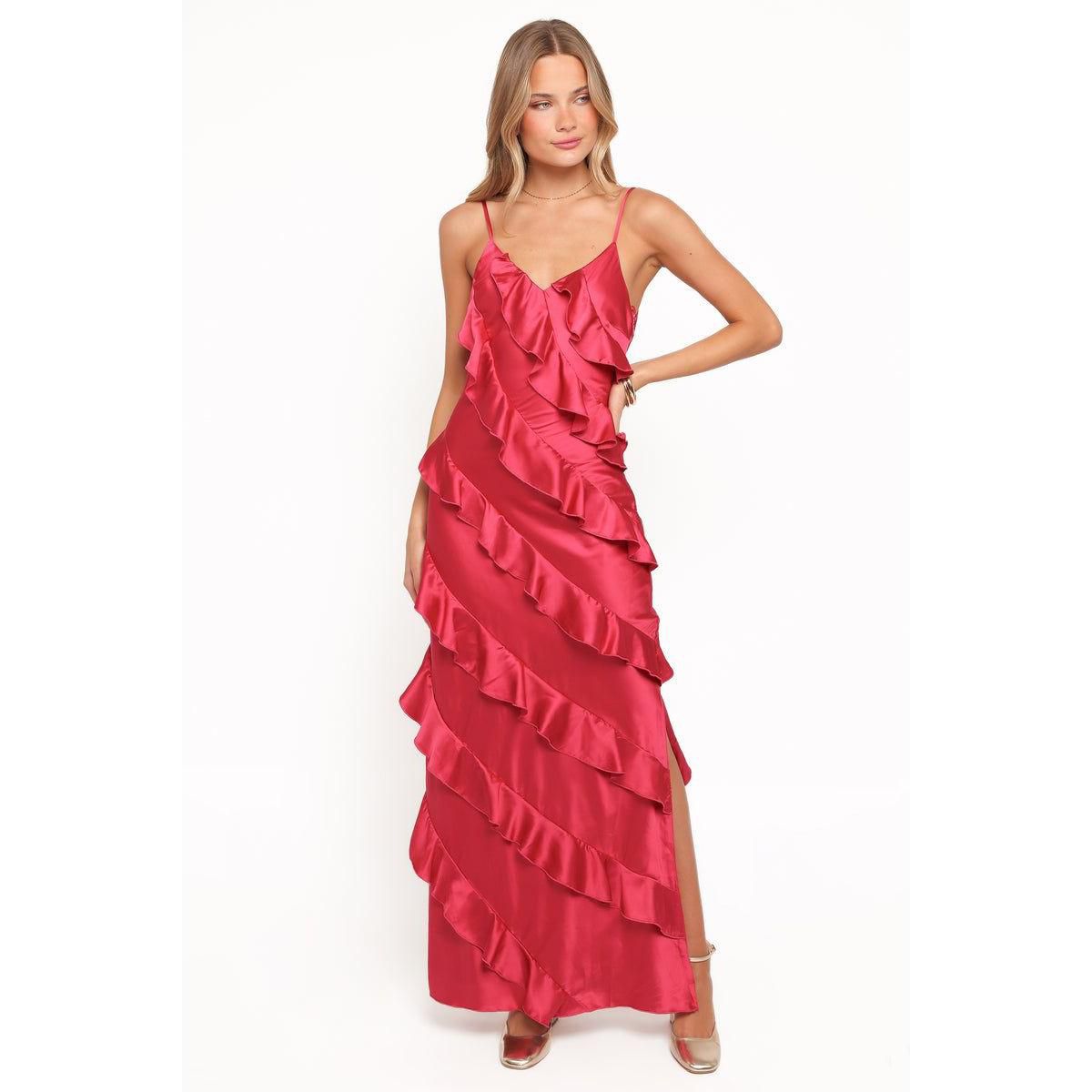 Ciao Ruffles Maxi Satin Dress - thumbnail 9
