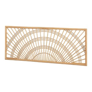 South Shore Full/Queen Balka Wall Mounted Headboard Natural: Rattan Finish, Bohemian Style - 1 of 4