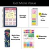 HARDCOVER 2026 Planner, 5.5"x8": 14 Months (Nov 2025-Dec 2026), Daily/Weekly/Monthly,  Bookmark, Pocket Folder w Sticky Notes (Navy Gold Numbers) - 2 of 4