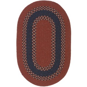 Colonial Mills Corsair Banded Oval Braided Rug, Red 20"x30", Oval Shape - 1 of 3