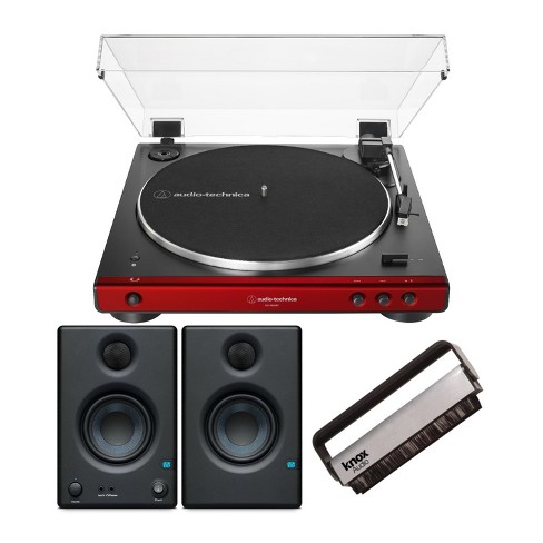 Audio-technica At-lp60x Bluetooth Turntable (red) Bundle With Bluetooth  Monitors Target