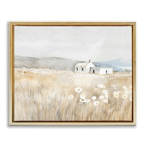 Stupell Industries Rustic Landscape Pasture Floating Frame Canvas Art - 1 of 4