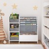 Sevobal Decorative Bookshelf Kids Bookshelf And Toy Storage Organizer, Book Shelf With 3 Collapsible Fabric Drawers, White, 25.59"*11.81"*26.62" - 2 of 4