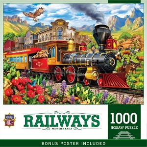 MasterPieces 1000 Piece Train Jigsaw Puzzle - Frontier Rails Wild West Adventure - 1 of 4