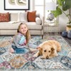 Washable Rug Vintage Floral Floor Carpet with Anti Slip Backing - 4 of 4