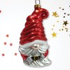 Vibrant Santa Gnome Glass Christmas Ornament| OrnamentallyYou - 2 of 4
