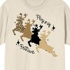Christmas Shapes Flying Festive Crew Neck Short Sleeve Women's Natural T-shirt - 2 of 3