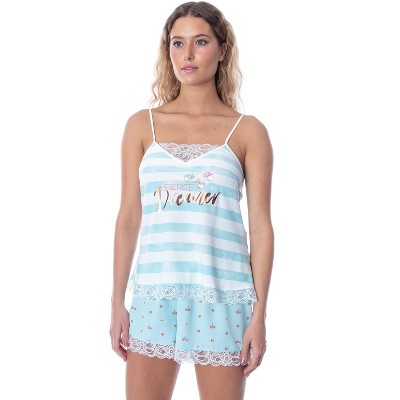 Disney Women's Monsters Inc. Sulley Racerback Tank and Shorts Pajama Set  (LG) Blue