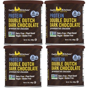 Castle Kitchen Protein Hot Chocolate (4 Pack, 14oz Ea.) - 15g of Plant Protein Per Serving - Vegan Hot Cocoa Mix - Low Carb, Keto, Gluten & Dairy Free - 1 of 4
