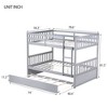 NicBex Full Over Full Bunk Bed with Trundle,Loft Bed with Ladder and Convertible to 2 Full Size Bed for Bedroom,White - 3 of 4