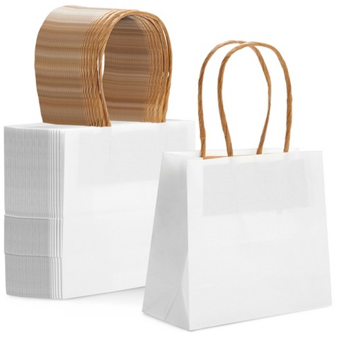 Sparkle And Bash 50 Pack Mini White Gift Bags With Handles (6 X 5 X 2.5 In)  : Target