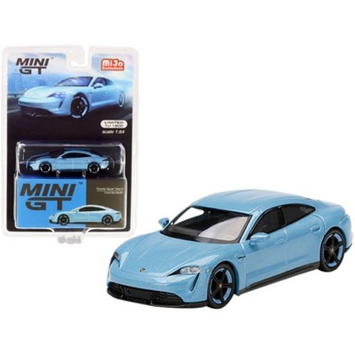 Porsche Taycan Turbo S Frozen Blue Metallic Limited Edition to 1800 pieces 1/64 Diecast Model Car by True Scale Miniatures