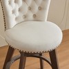 CAVINAS Velvet Counter Height Bar Stools Set of 2,Swivel Counter Stools with Tufted Buttons,Barstools with Trimmed Edges,Island Chairs for Dining Room - 4 of 4