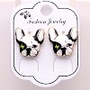 French Bulldog Boston Terrier Stud Earrings Enamel Colorful From the Ginger Lyne Collection - 2 of 4