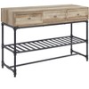 ORRD Industrial Sofa Table with Drawer & Shelf, Modern Console Table with Metal Pipe Legs, Oak & Black Finish for Living Room Entryway - 2 of 4