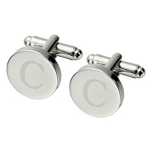 Unique Bargains Alphabet Copper Round Men Cuff Links - 1 of 4
