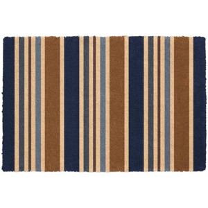 Bungalow Flooring 2'x3' Colorstar Royal Stripe Indoor Door Mat: Washable, Low Pile, Mildew & Stain Resistant - 1 of 3