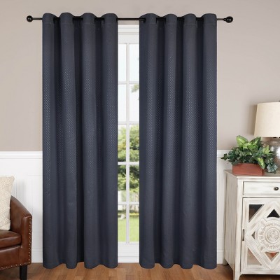Whimsical Abstract Shimmer Room Darkening Semi-Blackout Curtains, Set of 2 by Blue Nile Mills
