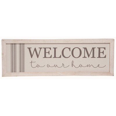 Transpac Wood 23" White Spring Kitchen and Welcome Sign Set of 2